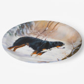 Berner Mountain liet het sneeuwen Kerstmis Papieren Bordje (Gekanteld)