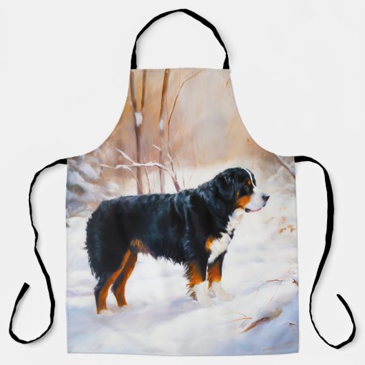 Berner Mountain liet het sneeuwen Kerstmis Schort (Voorkant)