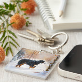 Berner Mountain liet het sneeuwen Kerstmis Sleutelhanger (Voorkant Rechts)