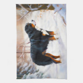 Berner Mountain liet het sneeuwen Kerstmis Theedoek (Verticaal)