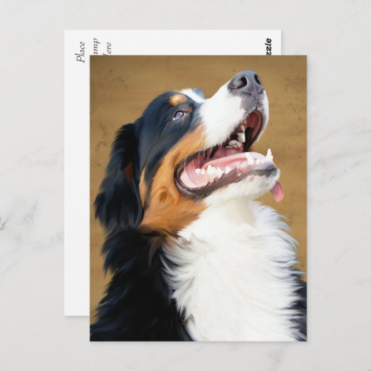 Berner Mountain Puppy Dog Blank Briefkaart (Voorkant / Achterkant)