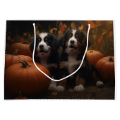 Berner Mountain Puppy Herfst Delight Pompoen Groot Cadeauzakje (Voorkant)