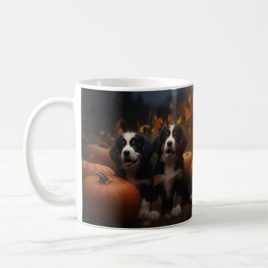 Berner Mountain Puppy Herfst Delight Pompoen Koffiemok (Links)