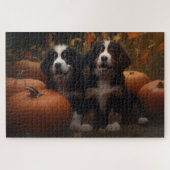 Berner Mountain Puppy Herfst Delight Pompoen Legpuzzel (Horizontaal)