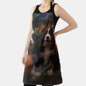 Berner Mountain Puppy Herfst Delight Pompoen Schort (Insitu)