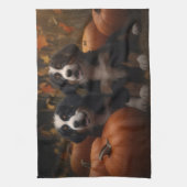 Berner Mountain Puppy Herfst Delight Pompoen Theedoek (Verticaal)