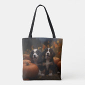Berner Mountain Puppy Herfst Delight Pompoen Tote Bag (Achterkant)