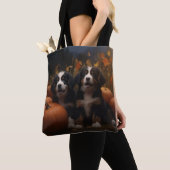 Berner Mountain Puppy Herfst Delight Pompoen Tote Bag (Dichtbij)