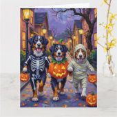 Berner Mountain Trick-or-Treating tijdens Hallowee Kaart (Gele Bloem)