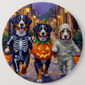 Berner Mountain Trick-or-Treating tijdens Hallowee Ronde Button 6,0 Cm (Voorkant)