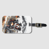 Berner mountainbike in de bergen bagagelabel (Voorkant (horizontaal))