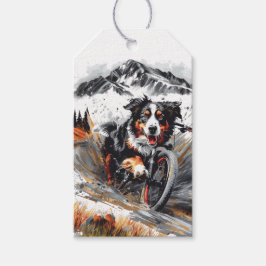 Berner mountainbike in de bergen cadeaulabel