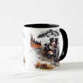 Berner mountainbike in de bergen mok (Voorkant rechts)