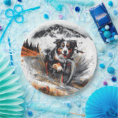 Berner mountainbike in de bergen papieren bordje (Feest)