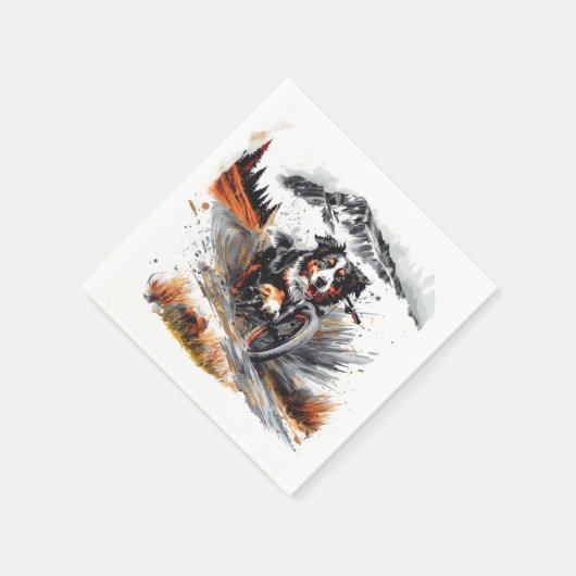 Berner mountainbike in de bergen servet (Hoek)