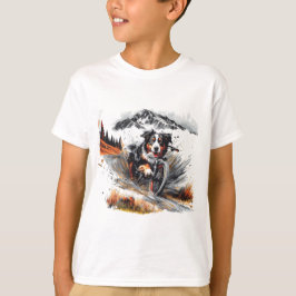 Berner mountainbike in de bergen t-shirt