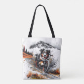 Berner mountainbike in de bergen tote bag (Achterkant)