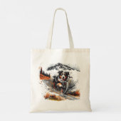 Berner mountainbike in de bergen tote bag (Achterkant)