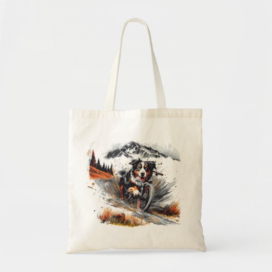 Berner mountainbike in de bergen tote bag (Voorkant)