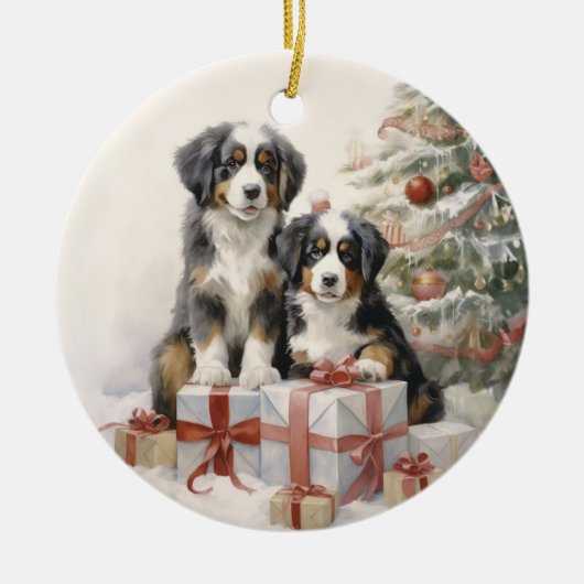  Berner Mt. Hondenkerst Keramisch Ornament (Voorkant)