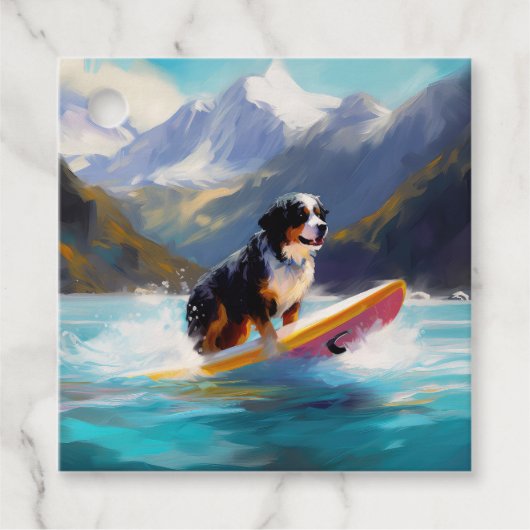 Berner Oberland Beach Surfing Schilderij Bedankjes Labels (Voorkant)