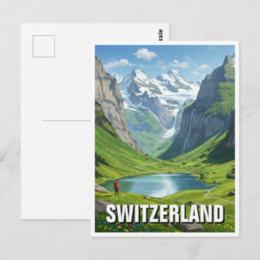 Berner Oberland Zwitserland Reizen Briefkaart (Voorkant / Achterkant)