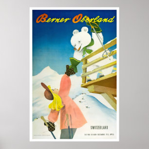 Berner Oberland, Zwitserland,Ski Poster
