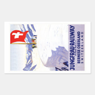 Berner Oberland Zwitserland Vintage Reizen Rechthoekige Sticker