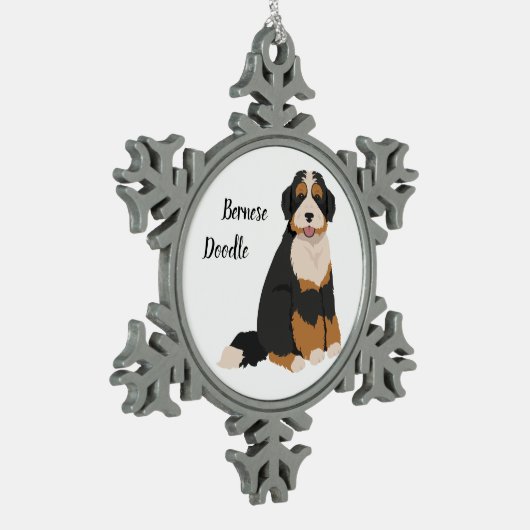 Berner Poedel mix, Bernedoodle Kerst Ornament (Links)
