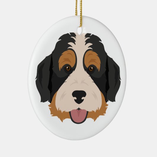 Berner Poedel mix, Bernedoodle Kerst Ornament (Rechts)