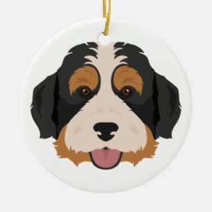 Berner Poedel mix, Bernedoodle Kerst Ornament