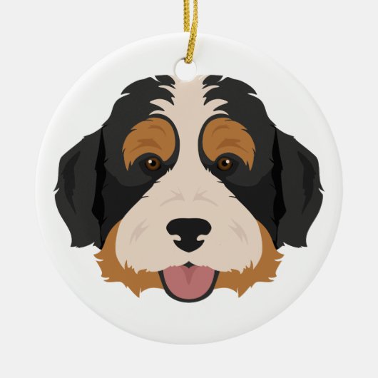 Berner Poedel mix, Bernedoodle Kerst Ornament (Voorkant)