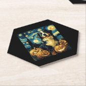 Berner Schattigee Hond Halloween Jack O Lantern Kartonnen Onderzetters (Schuin)