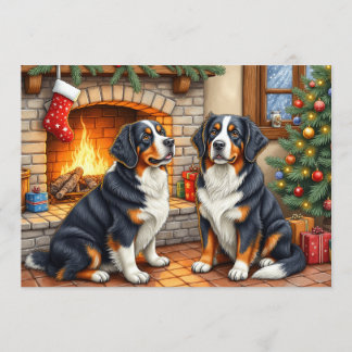 Berner Sennen Christmas Card Feestdagenkaart