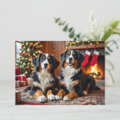 Berner Sennen Christmas Kaart (Staand voorkant)