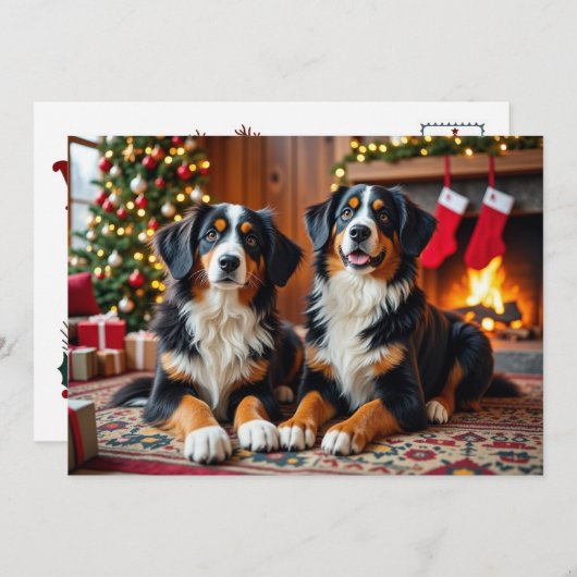 Berner Sennen Christmas Kaart (Voorkant / Achterkant)