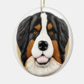 Berner Sennenhond 3D Geïnspireerd Keramisch Ornament (Links)