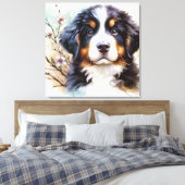 Berner Sennenhond AI Puppy Canvas Afdruk (Insitu (Slaapkamer))
