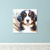 Berner Sennenhond AI Puppy Canvas Afdruk (Insitu (Houten vloer))