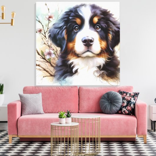 Berner Sennenhond AI Puppy Canvas Afdruk (Insitu (Woonkamer))