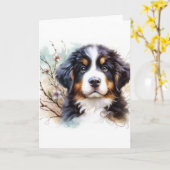 Berner Sennenhond AI Puppy Kaart (Gele Bloem)