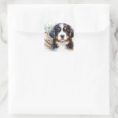 Berner Sennenhond AI Puppy Vierkante Sticker (Tas)