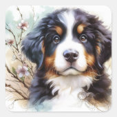 Berner Sennenhond AI Puppy Vierkante Sticker (Voorkant)