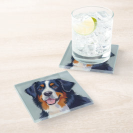 Berner Sennenhond | Aquarel Schilderij Glazen Onderzetter