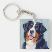 Berner Sennenhond | Aquarel Schilderij Sleutelhanger (Voorkant)