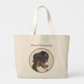 Berner Sennenhond Berner Schilderen Schattigee Pet Grote Tote Bag (Achterkant)