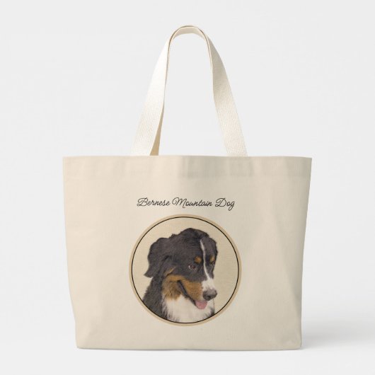 Berner Sennenhond Berner Schilderen Schattigee Pet Grote Tote Bag (Achterkant)