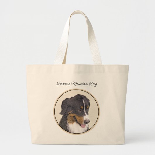 Berner Sennenhond Berner Schilderen Schattigee Pet Grote Tote Bag (Voorkant)