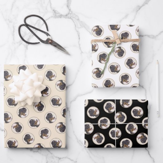 Berner Sennenhond Berner Schilderen Schattigee Pet Inpakpapier Vel (Voorkant)