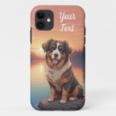 Berner Sennenhond bij het meer Case-Mate iPhone Case (Achterkant)